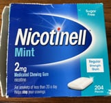 Nicotinell Stop Smoking Aid Nicotine Mint Gum, 2mg, 204 Pieces, !Damaged Boxes!