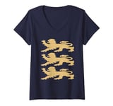 Womens Three England Lions. For Men, Women or Kids. Support England V-Neck T-Shirt