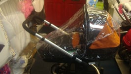 PVC RAINCOVER FITS HAUCK MANHATTAN PRAM & PUSHCHAIR 2 IN 1 / FAST DELIVERY