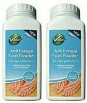 Value Health Anti Fungal Foot Powder 75g X 2 athletes Soothes Protects Dry Feet
