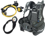 Cressi Unisex Cressi Start Scuba Set B C D and Regulator Plus Octopus DIN Black Large, Black, L UK