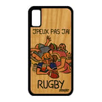 utaupia Coque en Bois iPhone X Silicone jpeux Pas J'Ai Rugby Humour Solide Housse Apple iPhone X