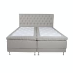 Sky Furniture Ställbar Kontinentalsäng Vickleby 180x200 Tyg med Sänggavel Föra 180 Vansbro ställbara säng cm medium/fast beige tyg