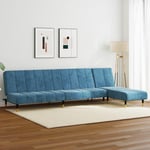 2 personers sofa velour blå