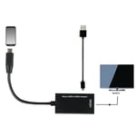 Micro Usb 2.0 To Hdmi Hdtv Tv Hd Adapter Cable For Cell Phone Sa Black