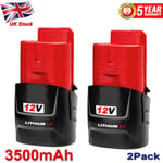 2x For Milwaukee M12 LI-ION XC 3.5 AH High Capacity Battery 12V 48-11-2401 M12B4