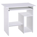 Compact Small Computer Table Wooden Desk Keyboard Tray Storage Shelf