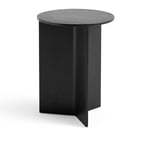 HAY - Slit Table Wood Round High Black Oak - Svart - Soffbord - Trä