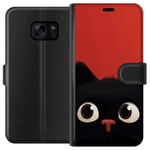 Samsung Galaxy S7 Svart Plånboksfodral Busig Katt