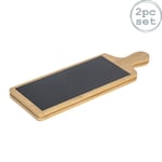 Bamboo Slate Serving Paddles 44.5 x 14.5cm Pack of 2