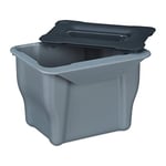 Relaxdays Poubelle à Compost pour la Cuisine, 5 litres, avec Couvercle, à accrocher, en Plastique, Gris