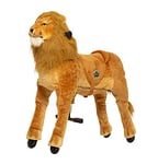 animal riding ARL006M Cheval Lion Shimba Moyen/Large (pour Enfants de 5 à 8 Ans, Couleur Marron, Hauteur de Selle 69 cm, avec roulettes)
