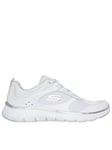Skechers Flex Appeal 5.0 Mesh Lace up Trainers - White, White, Size 4, Women