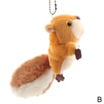 Simulation Squirrel Plush Stuffed Doll Animal Toy Children Gift B Brown