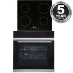SIA BISO12PSS 60cm Pyrolytic Single Electric Oven & 4 Zone 13A Induction Hob