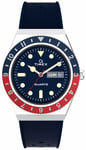 Timex TW2V32100 Q Timex Two Tone Red and Blue Bezel Watch