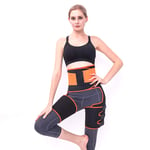 3 In 1 Waist Trainer Thigh Trimmer,Sport Girdle Belt Body Shaper,Slimming Support Belt Hip Raise,Double Compression Sauna Belt Orange L/xl