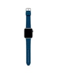 Ted Baker Blue silicone embossed logo strap for Apple watch (42/44mm), Navy, Men