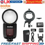 Godox V1-N TTL On-Camera Round Camera Flash + S2 S-type Flash Bowens Bracket Kit