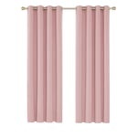 Deconovo Pink Blackout Curtains Bedroom Thermal Insulated Eyelet Curtains for Living Room 46 x 84 Inch Coral Pink 1 Pair