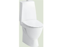 Laufen Pro N gulvstående toilet - høj model med skjult s-lås, heldækkende cisternekappe, krom trykknap og Clean Coat