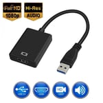 Adaptateur USB 3.0 vers HDMI Adaptateur de cable vid¿¿o HD 1080P avec sortie audio Hub USB 23