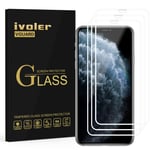 ivoler 3 Pack Screen Protector for iPhone 11 Pro MAX/iPhone XS MAX, [Full Coverage] Tempered Glass Film for iPhone 11 Pro MAX/iPhone XS MAX, [9H Hardness] [Anti-Scratch] [Bubble Free], White