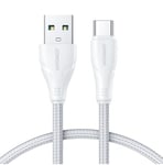 Joyroom USB-kabel - USB C 3A Surpass-serien för snabb laddning och dataöverföring 1,2 m vit (S-UC027A11)