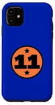 Coque pour iPhone 11 Numéro 11 Onze Cercle Orange Noir Âge Anniversaire Retro