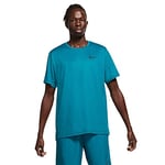 Nike T-Shirt Pro Dri-fit pour Homme. L Obsidienne/Green Abyss/Heather/Black