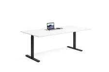 Wulff Hev senk skrivebord 200x80cm 670-1170 mm (slaglengde 500 mm) Färg på stativ: Svart - bordsskiva: Hvit