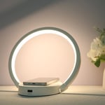 LED Table Lamp with Wireless Charger, Desk Bedside Lamp with Sensitive Light Co