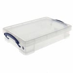 Set of 5 Really Useful 6 Litre C4 Plastic Office Tidy Paper Storage Clear Boxes