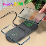 Dual 20W Fast  Wireless Charger Charging Pad Stand For Apple iPhone 13 Pro 12