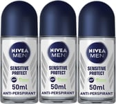 NIVEA MEN Sensitive Protect Antiperspirant Deodorant 50ml  x 3
