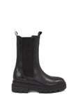 Tommy Hilfiger Leather Chunky Sole Chelsea Boots, Black