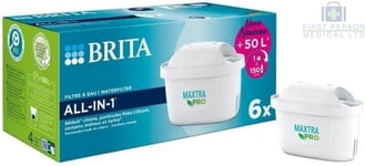 6 Pack BRITA Maxtra Pro All-in-1 Water Filter Jug Replacement Cartridges Refills