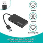 Portable Super Speed 4 Ports USB 3.0 Hub Splitter Adapter For PC Laptop Computer Accessories - black