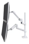 Ergotron LX Dual Stacking Arm, ca 56cm lång stolpe, 9,1kg max vikt, upp till 40" monitorer