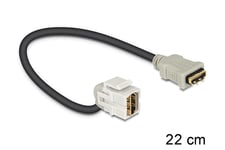 Delock Keystone Module HDMI female > HDMI female 110° with cable - HDMI-kabel - 22 cm