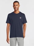 Converse Gender Free Go-to Mini Patch T-shirt - Navy, Navy, Size L, Men