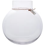 Glasvas Rund med Läderband 25 cm