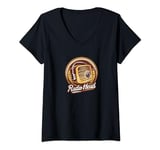 Womens Retro Vintage Radio Head V-Neck T-Shirt