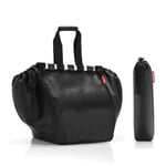 reisenthel easyshoppingbag - sac de courses pour chariot, design malin, le sac s'enroule dans son étui, 2 barres suspension pour chariot, bandes velcros, poche intérieure zippée, en black
