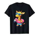 Funny Animal Giraffe Flamingo Floatie summer Tropical T-Shirt