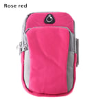 Armband Bag Sports Running Package Mobile Phone Holder Rose Red