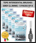 GREY TEPE INTERDENTAL BRUSHES 1.3MM (40 BRUSHES) REMOVES TOOTH PLAQUE