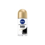 NIVEA Black&White Invisible Silky Smooth Déodorant bille (1 x 50 ml), Roll-on antitranspirant protection 48H, Déodorant femme apaisant et anti-trace effet peau lisse