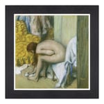 Poster and Print with Modern Frame - Edgar Degas Woman Drying The Foot - Impressionism Art (442) Dimensioni Stampa: 30x30cm Q - Design Nero