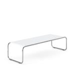 Knoll - Laccio low table, Rectangular, skiva i Vit laminat - Soffbord - Marcel Breuer - Vit - Metall/Trä